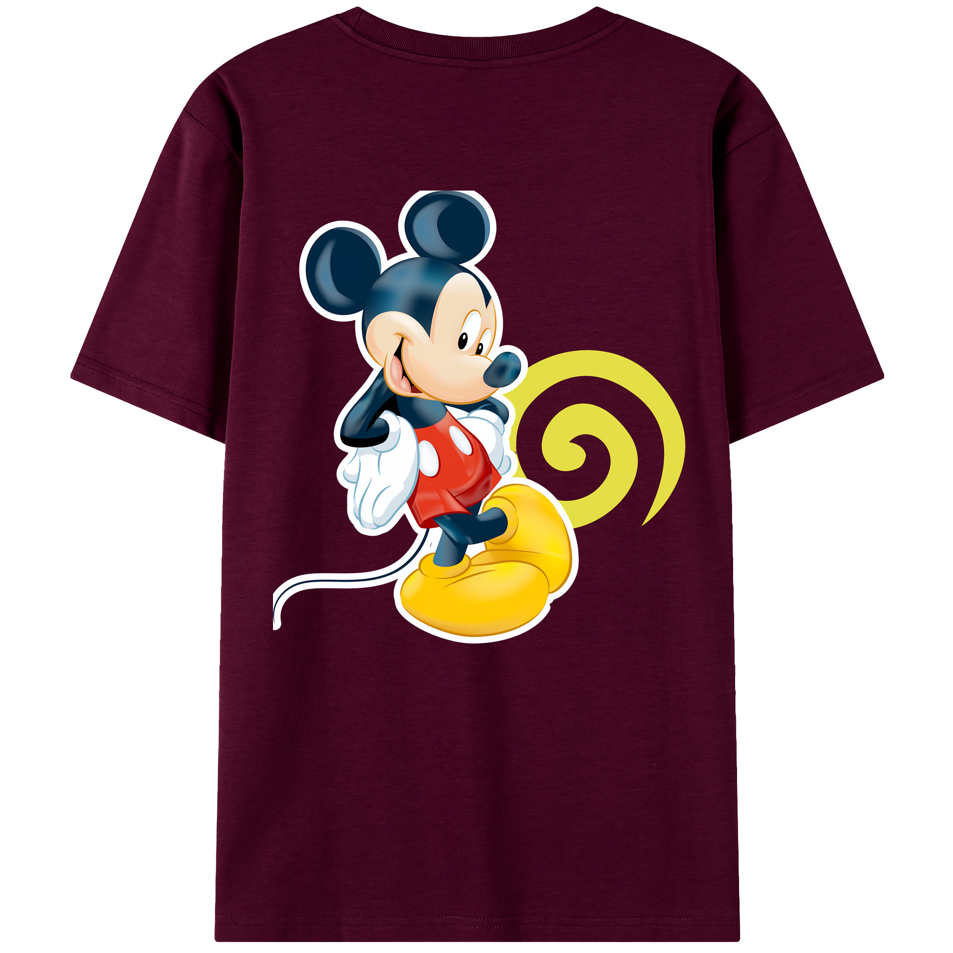 ミッキーマウス Mickey Mouse レディース半袖Tシャツ(バックプリント)